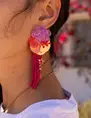 My Jewellery Earring statement pink flower strin MJ10504