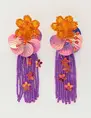 My Jewellery Earring statement purple flower str MJ10505