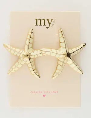 My Jewellery Earring statement starfish white MJ10366