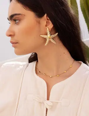 My Jewellery Earring statement starfish white MJ10366