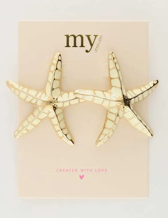 My Jewellery Earring statement starfish white MJ10366