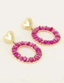 My Jewellery Earring statement with heart pink MJ08044