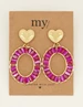 My Jewellery Earring statement with heart pink MJ08044