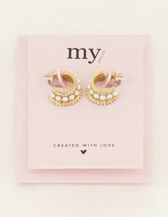 My Jewellery Earring strass/pearls MJ06810