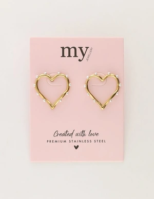 My Jewellery Earring studs open heart pearl MJ10962