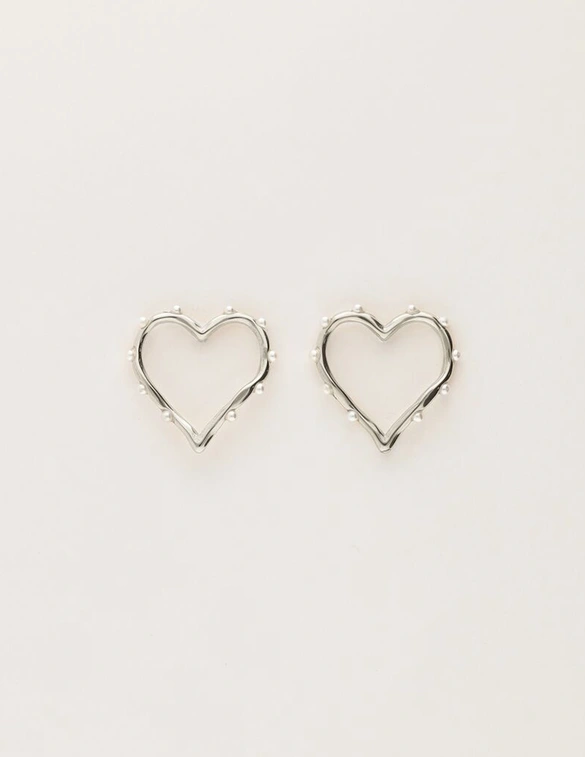 My Jewellery Earring studs open heart pearl MJ10962