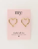 My Jewellery Earring studs open heart pearl MJ10962