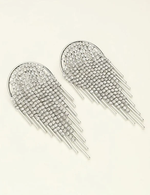 My Jewellery Earring white strass strings MJ09567
