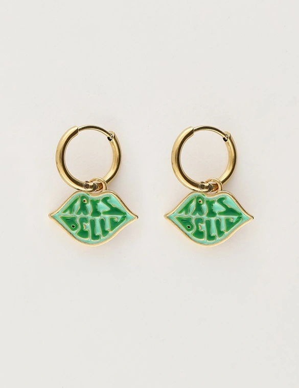 My Jewellery Earring with green tres belle charm MJ08354