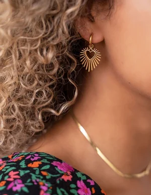 My Jewellery Earring with heart sun ray MJ07878