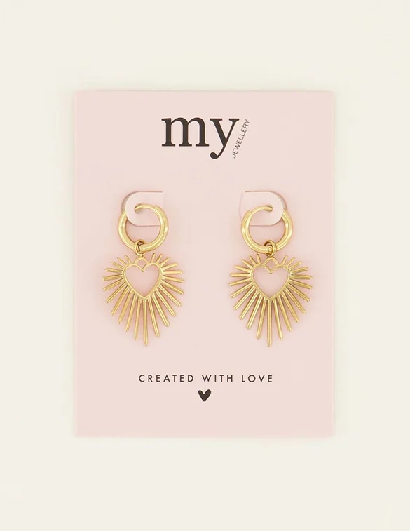 My Jewellery Earring with heart sun ray MJ07878