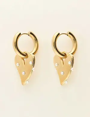 My Jewellery Earrings big heart & pearls MJ09316