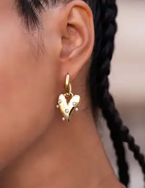 My Jewellery Earrings big heart & pearls MJ09316