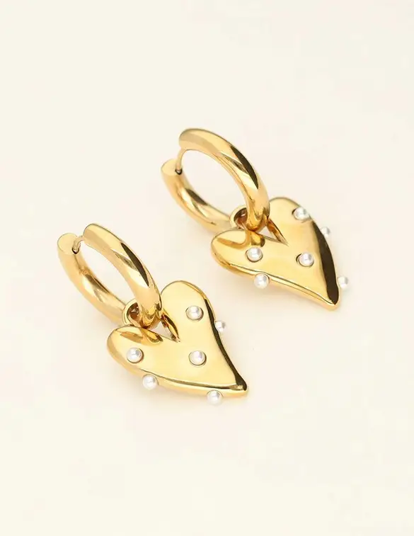 My Jewellery Earrings big heart & pearls MJ09316