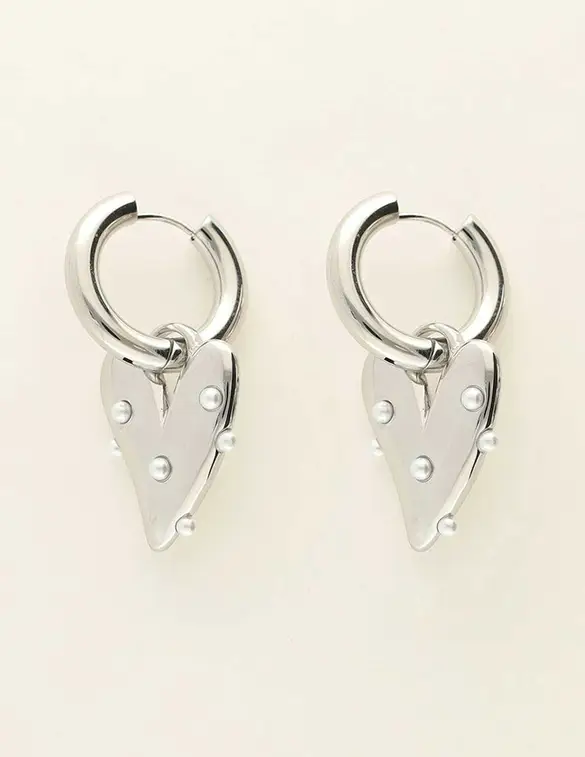 My Jewellery Earrings big heart & pearls MJ09316