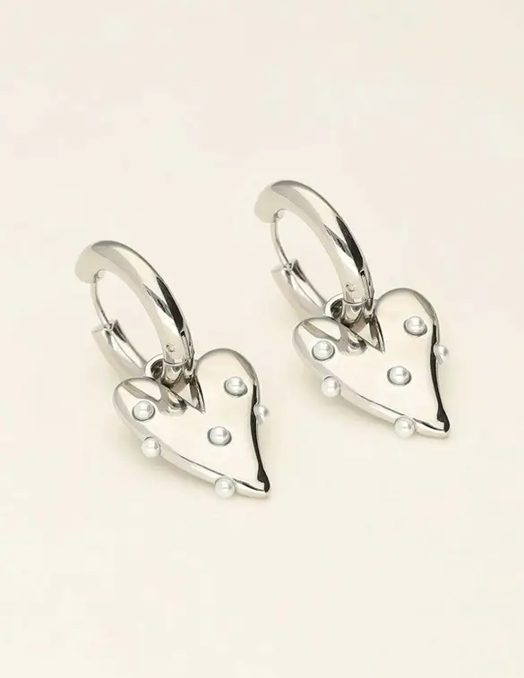 My Jewellery Earrings big heart & pearls MJ09316