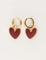 My Jewellery Earrings burgundy hearts MJ12615