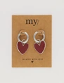 My Jewellery Earrings burgundy hearts MJ12615