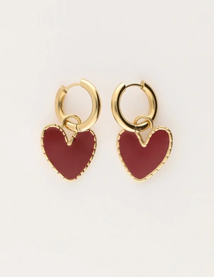 My Jewellery Earrings burgundy hearts MJ12615