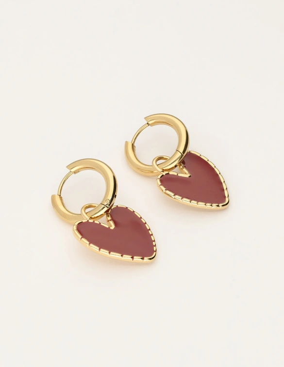 My Jewellery Earrings burgundy hearts MJ12615