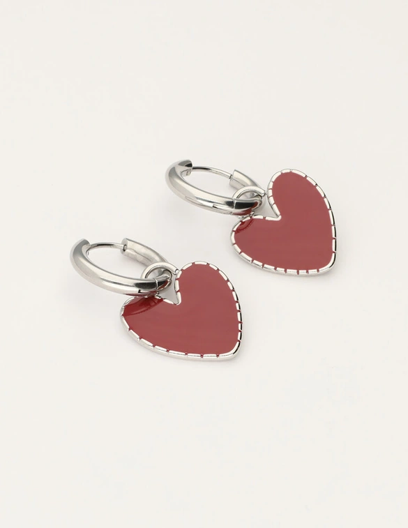 My Jewellery Earrings burgundy hearts MJ12615