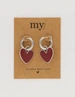 My Jewellery Earrings burgundy hearts MJ12615