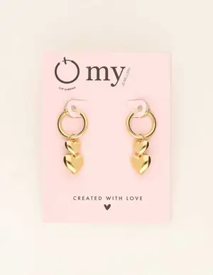 My Jewellery Earrings clip 2 hearts MJ09143