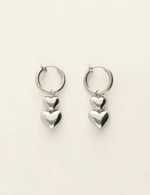 My Jewellery Earrings clip 2 hearts MJ09143