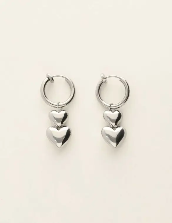 My Jewellery Earrings clip 2 hearts MJ09143