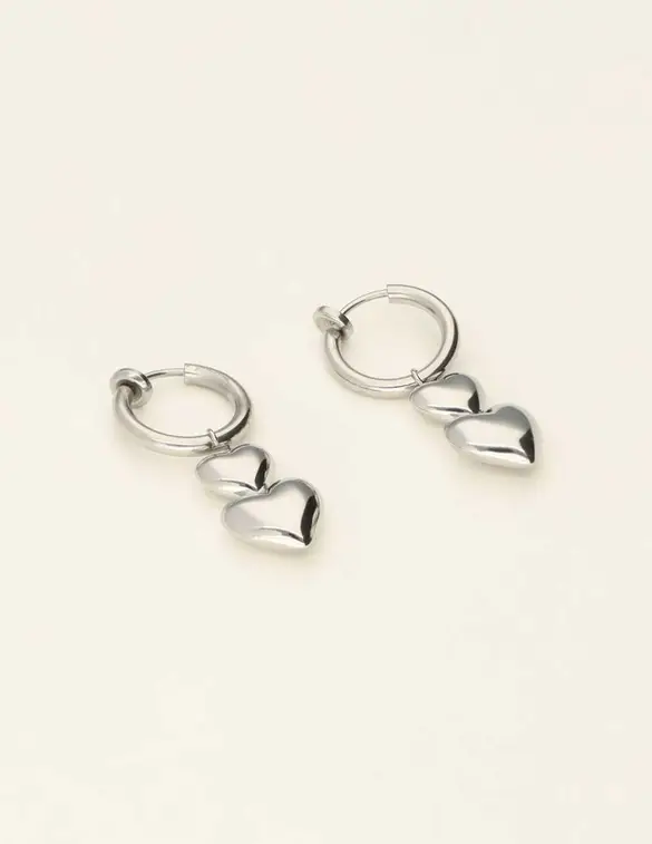 My Jewellery Earrings clip 2 hearts MJ09143