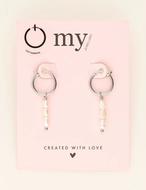 My Jewellery Earrings clip 3 pearls MJ09141