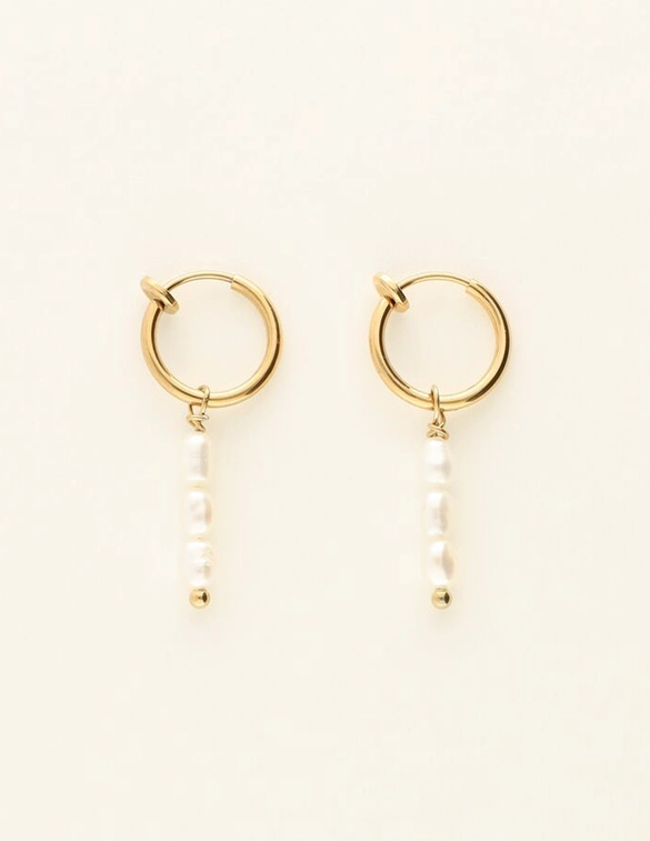 My Jewellery Earrings clip 3 pearls MJ09141