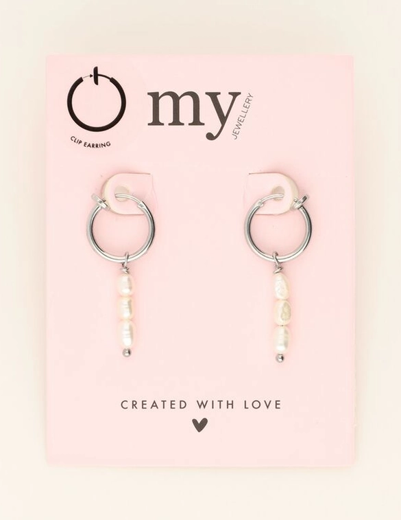 My Jewellery Earrings clip 3 pearls MJ09141