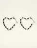 My Jewellery Earrings heart black stripes MJ09161