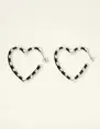 My Jewellery Earrings heart black stripes MJ09161