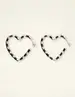 My Jewellery Earrings heart black stripes MJ09161