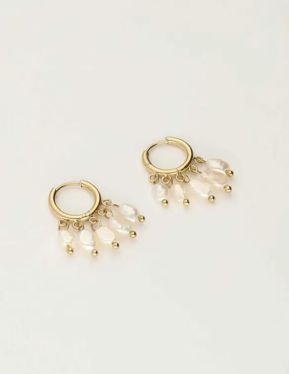 My Jewellery Earrings hoop 5 pearls MJ10270