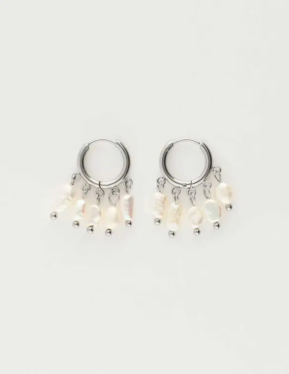 My Jewellery Earrings hoop 5 pearls MJ10270