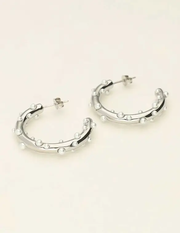 My Jewellery Earrings hoop & pearls MJ09200