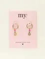 My Jewellery Earrings hoops fuchsia coin MJ09029
