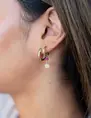 My Jewellery Earrings hoops fuchsia coin MJ09029