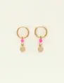 My Jewellery Earrings hoops fuchsia coin MJ09029
