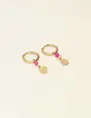 My Jewellery Earrings hoops fuchsia coin MJ09029