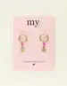 My Jewellery Earrings hoops fuchsia coin MJ09029