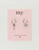 My Jewellery Earrings hoops glass & lips MJ10548