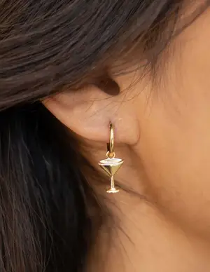 My Jewellery Earrings hoops glass & lips MJ10548