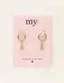 My Jewellery Earrings hoops green coin MJ09033