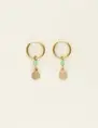 My Jewellery Earrings hoops green coin MJ09033