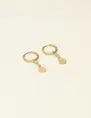 My Jewellery Earrings hoops green coin MJ09033