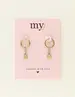 My Jewellery Earrings hoops green coin MJ09033